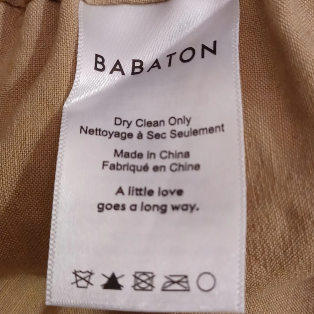 BABATON Women's Linen Blend Elastic Waist Pants Size XS.